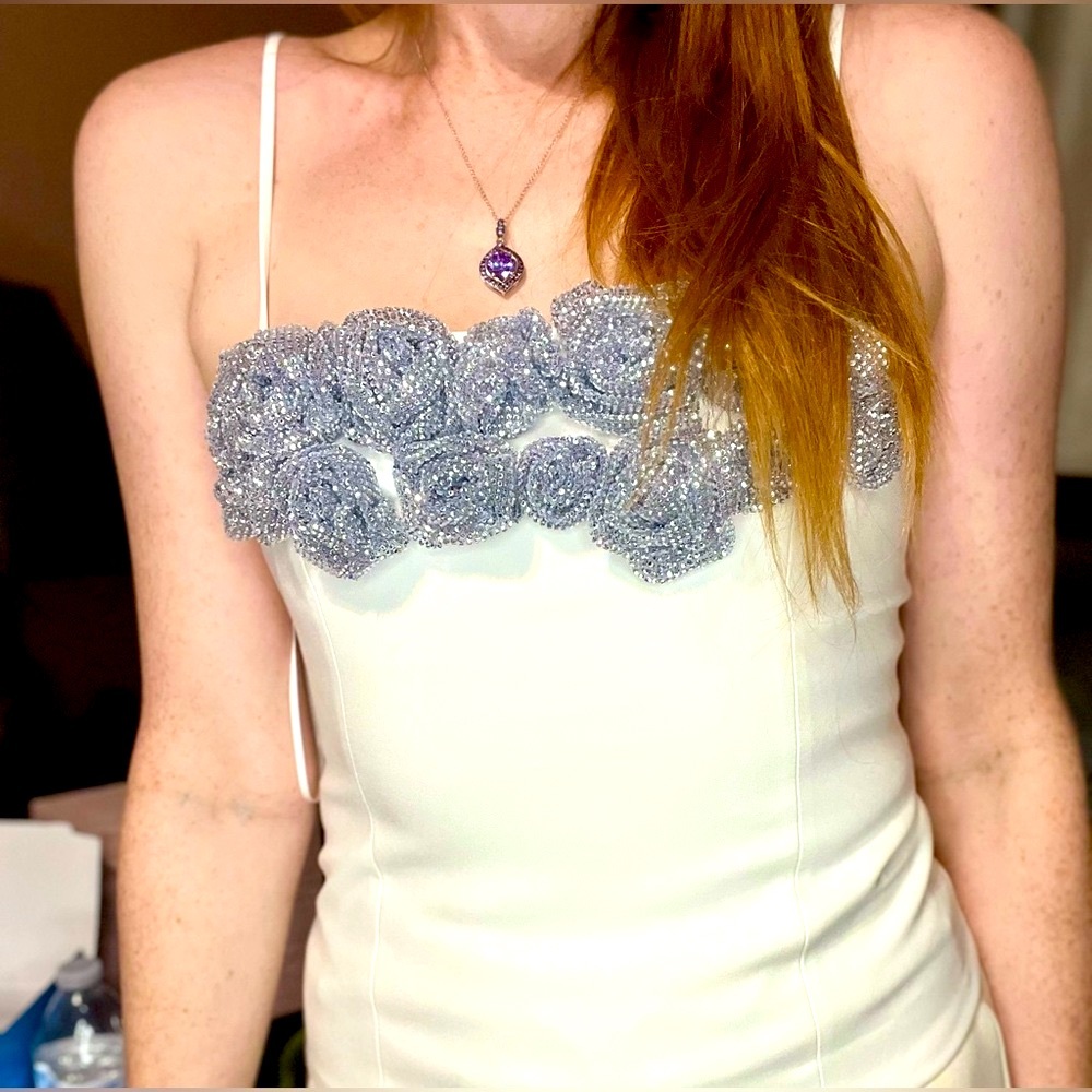 Zara Black and White Formal Top with Embellishments - Picture 3 of 16